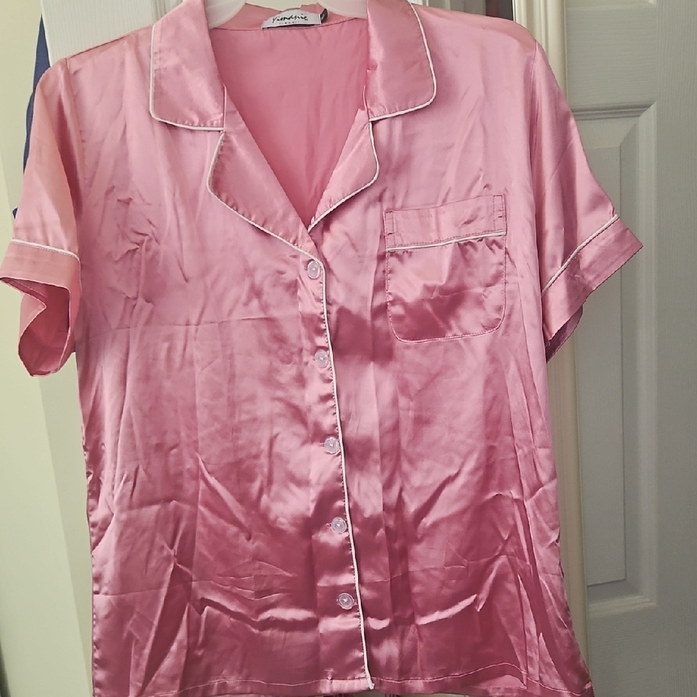 Pink Satin Women's Top